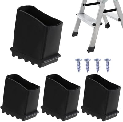 Dailygoody - Laddervoeten - Antislip rubberen ladderpoten - Zwart - Ladderkappen - Universeel - Geschikt voor aluminium ladder - 4 stuks