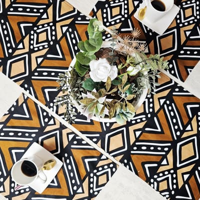 Table Runner 200x35cm | Set of 4 Placemats | Ethnic African Print 100% Cotton Fabric