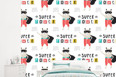 Behang - Fotobehang Jongens - Patroon - Superheld - Breedte 245 cm x hoogte 220 cm