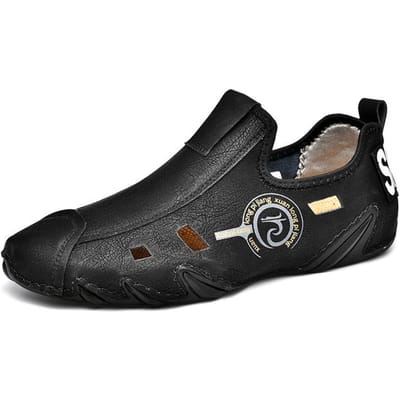 Nouvelles Chaussures Décontractées en Cuir Souple d'Été pour Hommes Mode de Luxe Mocassins Respirants Antidérapants Chaussures de Conduite Grande Taille 38