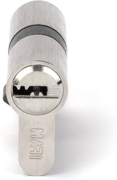 Veiligheidscilinder - Sluitcilinder - Deurbeveiliging - Messing en staal - 636 cm - Nikkel
