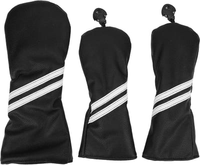 Golf Club Hoes - Houten Club Beschermers - Golf Club Bescherming - Waterdicht PU Materiaal - Set van 3 - Zwart