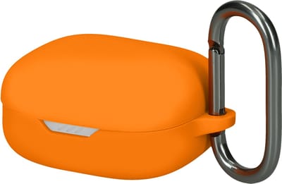 kwmobile cover voor oordopjes case - geschikt voor JBL Wave Flex / Wave Flex 2 - Trendy beschermhoes draadloze oordopjes in oranje