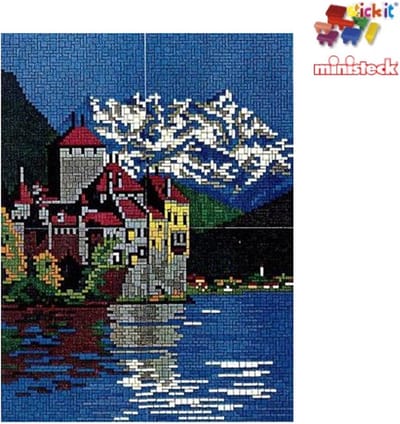 Stick-it Kasteel van Chillon, ca. 5.000 steentjes, verbindingsschijfjes, ophanghaakjes en heveltje
