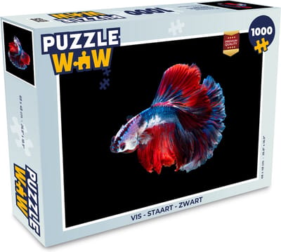 Puzzel Vis - Staart - Zwart - Legpuzzel - Puzzel 1000 stukjes volwassenen