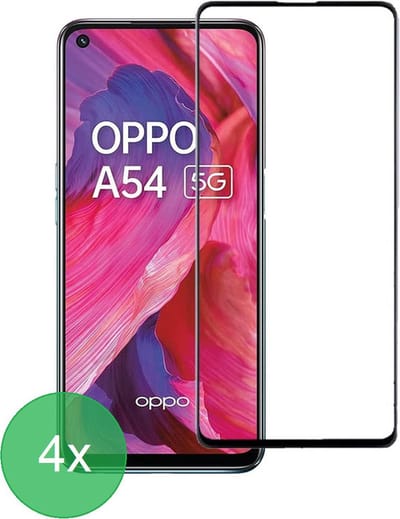 Screenprotector Geschikt voor: Oppo A54 5G / A74 5G / A93 5G Full 4x - screen protector - volledige glas - bescherming - beschermglas - ZT Accessoires