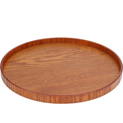 Houten Serveerblad Rond Duurzaam Eenvoudig Elegante Stijl Brede Toepassing Glanzend Oppervlak Stabiel 21cm