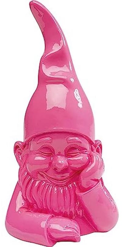 Decoratieve figuur dwerg roze polyhars 21 x 10 x 9 cm
