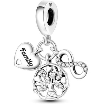Nieuwe 925 Sterling Zilveren Bedelhangers Familie Vriendschap Hart Geschikt voor Originele Armband DIY Voor Hanger Ketting Maken