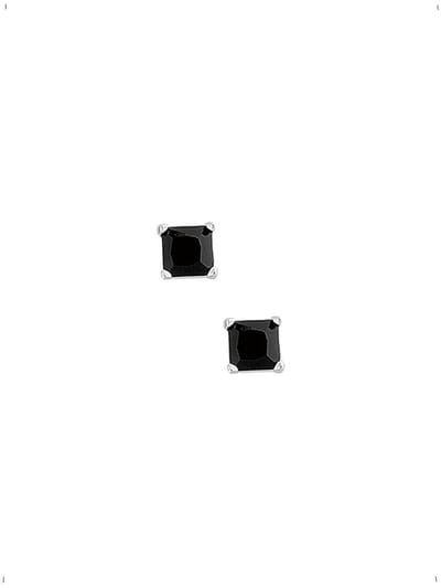 YO&NO - Oorbellen - Zilver - Oorknoppen - Zirkonia - Vierkant - 4 mm - Sieraden vrouw - Gerhodineerd - Zilver 925