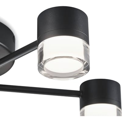 Helestra Kala LED plafondlamp, zwart, 7-lamps