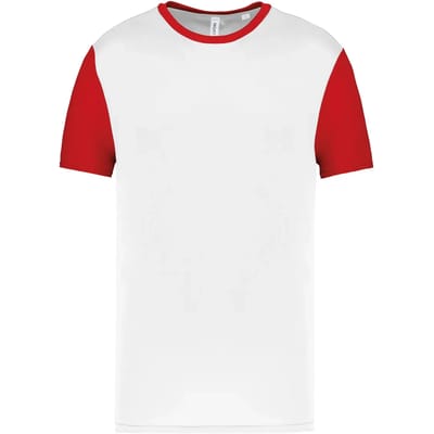 Tweekleurig herenshirt jersey met korte mouwen 'Proact' White/Red - 3XL