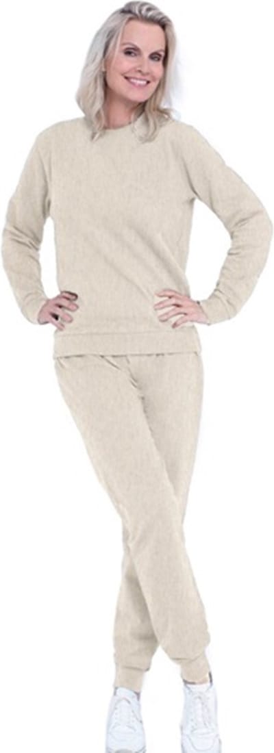 Joggingpak dames, Huispak dames - Beige melange - Maat M