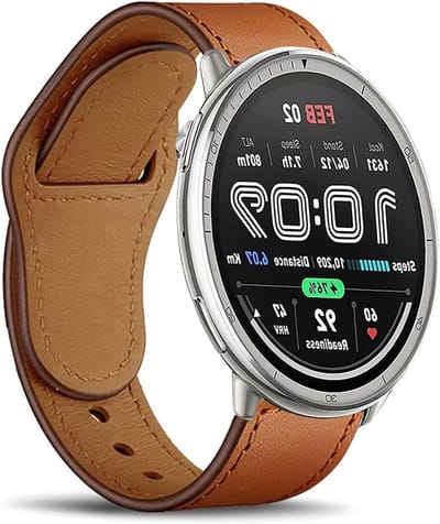 Hoogwaardige leren horlogebandjes voor 20 mm smartwatch, geschikt voor heren en vrouwen, compatibel met Amazfit GTS en Bip modellen