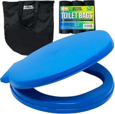 Draagbare Toilet Seat Set voor Camping en Outdoor - 12 Liter Emmer met Biologisch Afbreekbare Tassen