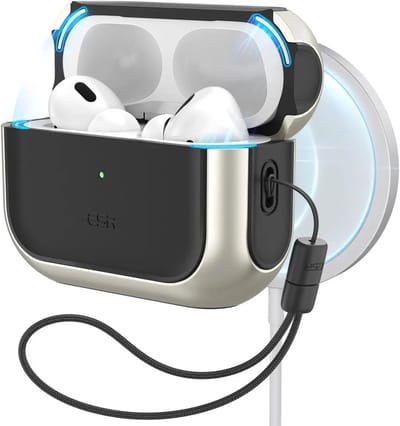 ESR Orbit Hybrid HaloLock Hoesje MagSafe Geschikt voor Apple AirPods Pro 1/2 Titanium