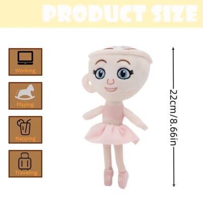 Tung Tung Tung Sahur Pluche Balerina Cappuccina Schattige Kawaii Pluche Speelgoed Kerstvakantie Cadeau Feestelijke Decoratie Spel Film Cadeau 22cm roze