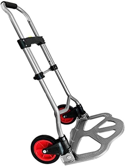 Inklapbare transportwagen - Steekwagen trolley - Spullen vervoeren - In hoogte verstelbaar - 60 kg belastbaar - Zilver