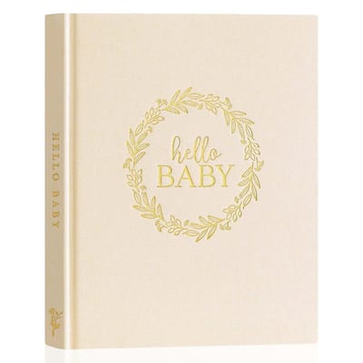 Dailygoods- Geboorteboek - Linnen Kaft - 154 Pagina's - Baby Fotoalbum - Herinneringen Vastleggen - Genderneutraal - DIY Scrapbook - Babyalbum
