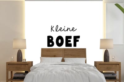 Behang kids - Wanddecoratie kinderkamer - Quotes - Kleine boef - Jongens - Hartje - Spreuken - Kinderen - 240x240 cm - Wanddecoratie Jongenskamer