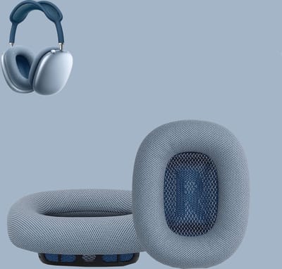 BukkitBow - Oorkussen Set Geschikt voor Apple Airpods Max – Vervangende Koptelefoon Oorkussens / Ear Pads - Memory Foam - Blauw