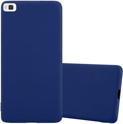 Cadorabo Hoesje geschikt voor Huawei P8 in CANDY DONKER BLAUW - Beschermhoes gemaakt van flexibel TPU silicone Case Cover