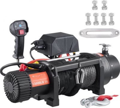 Elektrische Lier - 12V Winch 13000lbs/5897kg Off-Road Motor Lier Kabel - Elektrische Lier 12-Strand Nylon