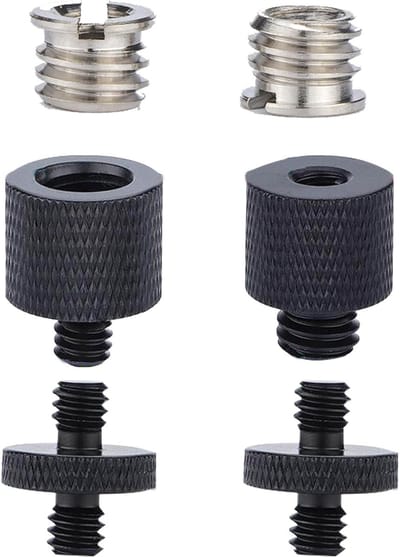 6-delige Tripod Adapters Set, Schroefadapter voor Camera Statief, Geschikt voor 3/8 Inch en 1/4 Inch, Ideaal voor Flitslicht en Accessoires