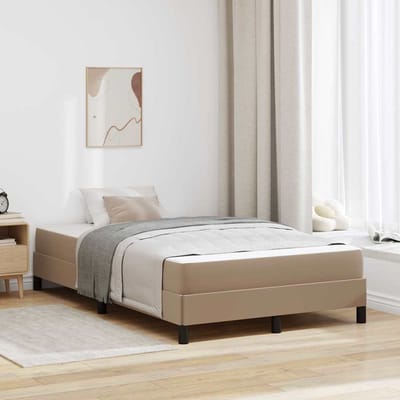 vidaXL - Bedframe - met - matras - Cappuccino - 120 - x - 200 - cm - Stof