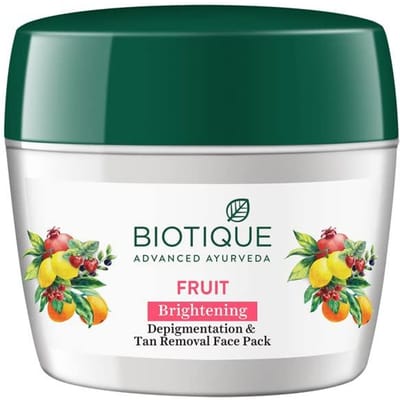 Biotique Fruit Verhelderend Gezichtsmasker 235g – Verwijdering van Bruine Vlekken, Depigmentatie, Natuurlijke Glans voor Alle Huidtypen blue