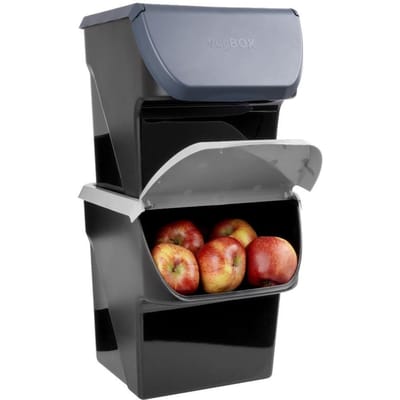 Doos voor Groenten en Fruit Uien Aardappelen Appels 13 l 2 stuks - Aardappelbak - Aardappelpot - Bewaardoos - Container - Koelkast Organizer - Opbergbox - Fruitkist