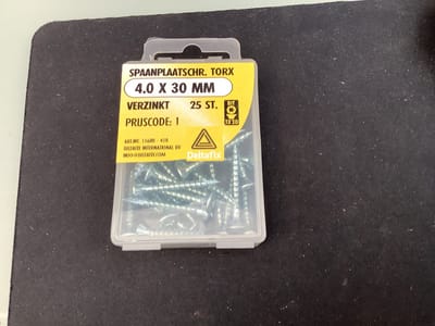 Hout schroef Platkop-TORX .4.0 x 30 MM lang. VERZINKT 25 Stuks spaanplaat schroeven DeltafiX