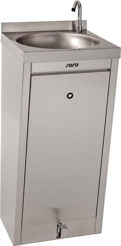 Handwasstation TEXEL - Opstand - RVS - Sifon - Voetbediening - SARO 458-1070