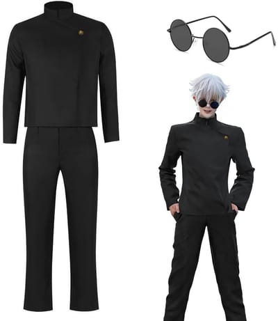 Dailygoods- Verkleedkostuum Satoru Gojo - Cosplay Anime - Cosplay Kleding - Cosplay Kostuum - Zwart Kostuum - Veiligheidswaarschuwing