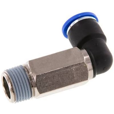 10mm x R3/8'' 90 graden L-verbinding Messing/PA 66 Insteekfitting Buitendraad Lange Huls Draaibaar NBR [2 Stuks]