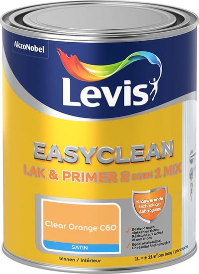 Levis - Easyclean Lak & Primer 2-In-1 Mix - Clear Orange C60 - Mengverf - 1 L