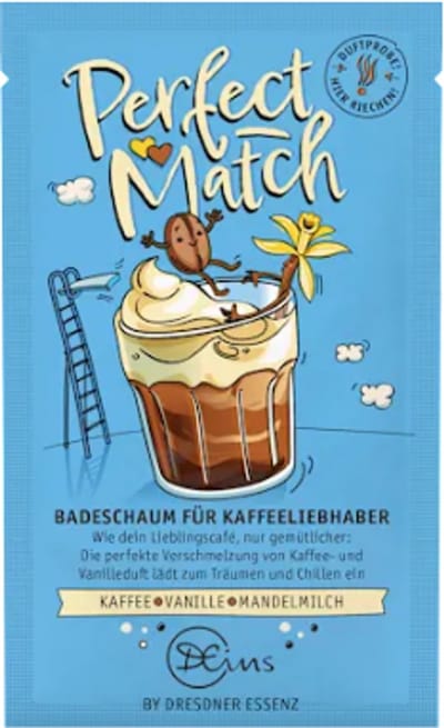 Badschuim Perfect Match | Koffie, Vanille & Amandelmelk - 1x 60g | Badschuim Dresdner Essenz - Speciaal voor een heerlijk geurend bad