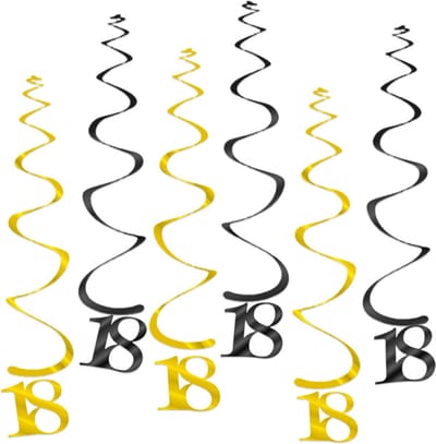 BTH – Slingers – Verjaardag Versiering – Feestversiering - 18 Jaar - Slinger – Decoratie - Feest Artikelen - Zwart Goud