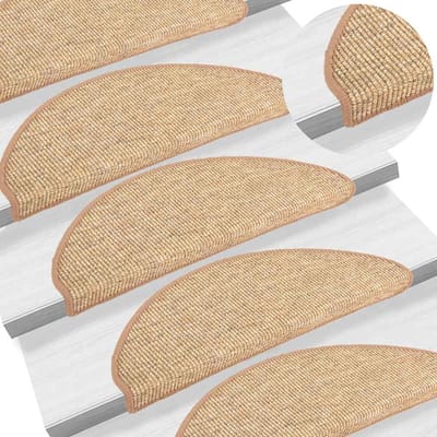 vidaXL - Trapmatten - 15 - st - 56x17x3 - cm - lichtbruin - halfrond