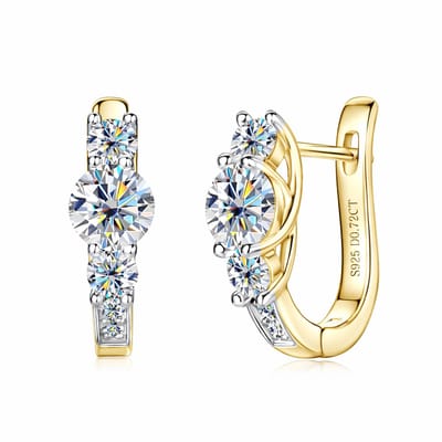 Lumici® Exclusive | GRA Gecertificeerde Moissanite Halo Stud Oorbellen - 1.44 CT - D VVS1 - Geelgoud Verguld S925 - Luxe Cluster Design - Voor Haar - Verloving & Speciale Gelegenheden - Moederdag - Valentijnscadeau - Verrassing - Goud