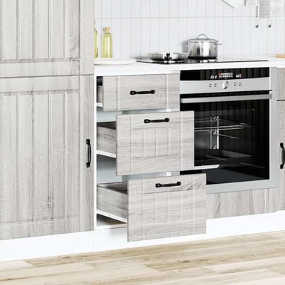 vidaXL - Onderkast - Lucca - bewerkt - hout - grijs - sonoma - eikenkleur