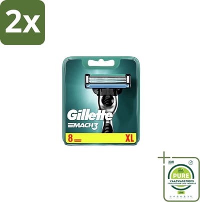 Gillette – Mach3 – Scheermesjes – 8 mesjes - Voordeelverpakking - 2 stuks - Scheren - Scheermesjes