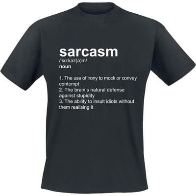 Sprüche - Fun T-shirt - Definition Sarcasm - S tot 5XL - voor Mannen - zwart