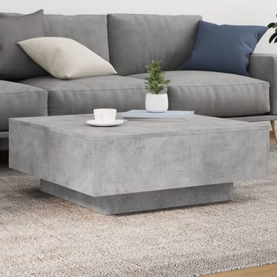 vidaXL - Salontafel - met - LED-verlichting - 80x80x31 - cm - betongrijs