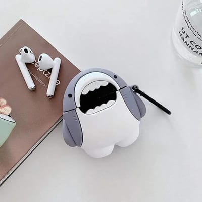 Schattige Siliconen Hoofdtelefoonhoesje Voor AirPods 4 3 2 1 Hoesje Cartoon Haai Draadloze Bluetooth Oordopjes Hoesje Doosje Voor AirPods Pro 2 hoesje for Airpods Pro