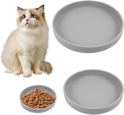 Voerbak Kat - Hondenbak - Plat Voeren - Set van Twee - 18 en 15 cm