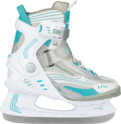 Nijdam IJshockeyschaats - Semi-Softboot - Wit/Grijs/Blauw - Maat 36
