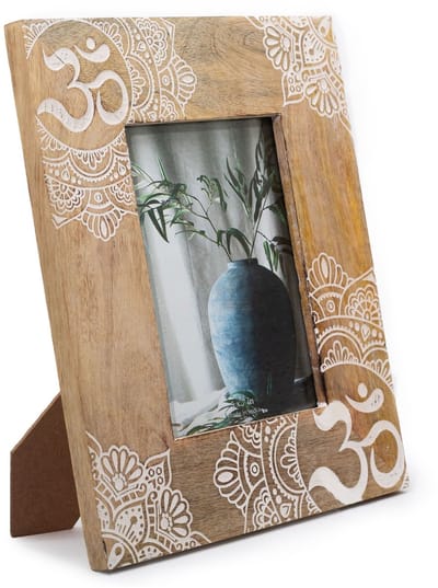 Ancient Wisdom - Fotolijst - Mango houten fotolijst multicolor 28x23x2cm - Buddha - Decoratie - Herinneringen - Kunstwerk - Uniek - Foto