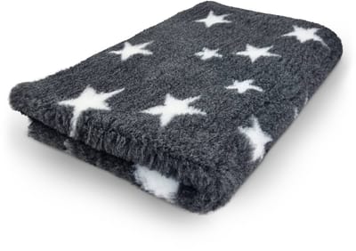 Vetbed Stars - Antraciet en Wit - Antislip Hondenmat - 150 x 100 cm - Benchmat - Hondenkleed - Voor Honden - Machine Wasbaar - Droogloopmat