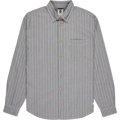 Element Button Down Chambray Regular Fit Overhemd Met Lange Mouwen Grijs L Man